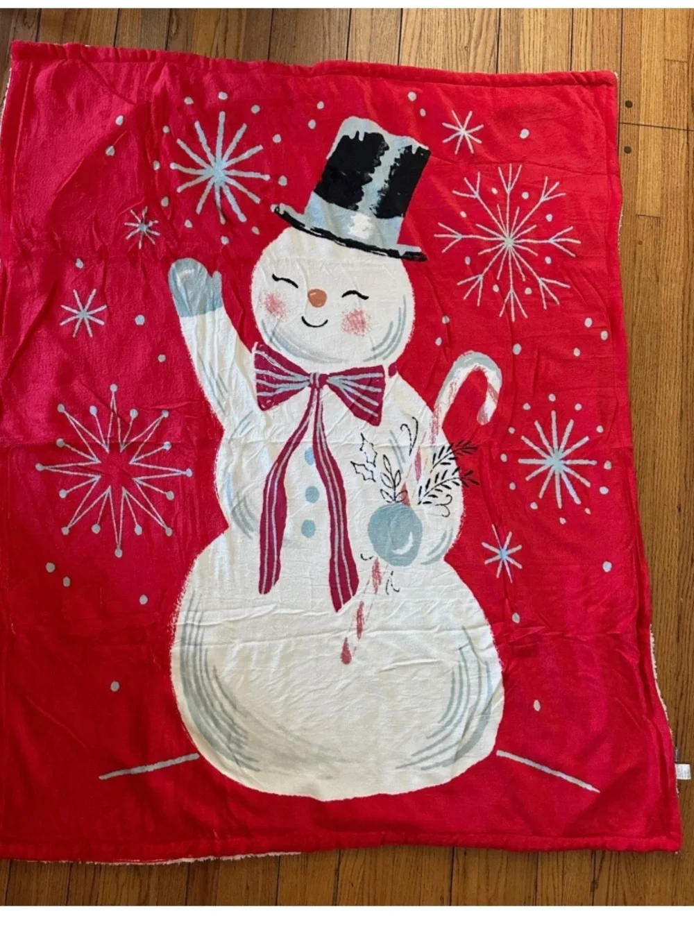 Hallmark 2024 Snowman Red Christmas Holiday Throw Blanket 50
